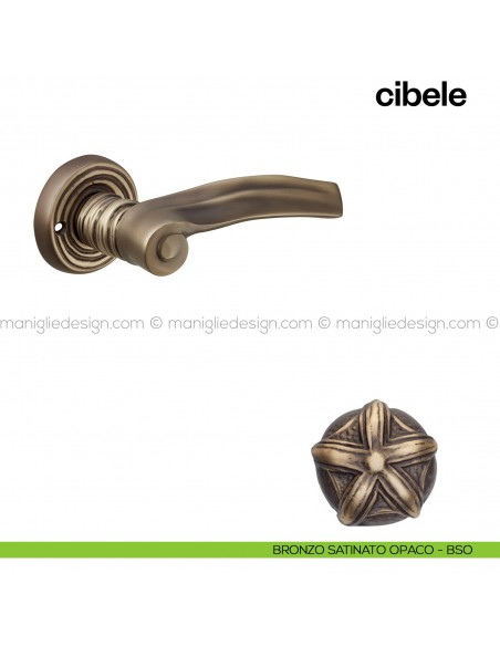 Maniglia per porta Cibele Poggi Mariani con rosetta tonda bronzo satinato opaco - BSO