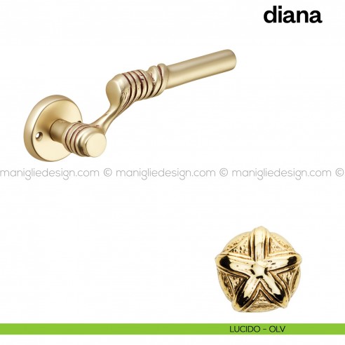 Maniglia per porta Diana Poggi Mariani con rosetta tonda lucido - OLV