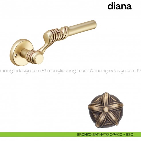Maniglia per porta Diana Poggi Mariani con rosetta tonda bronzo satinato opaco - BSO