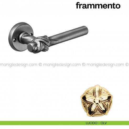 Maniglia per porta Frammento Poggi Mariani con rosetta tonda lucido - OLV