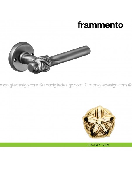 Maniglia per porta Frammento Poggi Mariani con rosetta tonda lucido - OLV