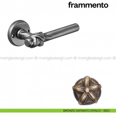 Maniglia per porta Frammento Poggi Mariani con rosetta tonda bronzo satinato opaco - BSO