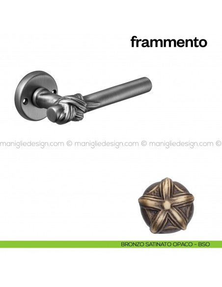 Maniglia per porta Frammento Poggi Mariani con rosetta tonda bronzo satinato opaco - BSO