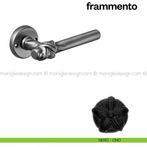 Maniglia per porta Frammento Poggi Mariani con rosetta tonda nero - ONO