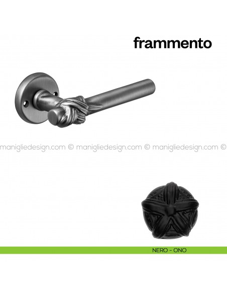 Maniglia per porta Frammento Poggi Mariani con rosetta tonda nero - ONO