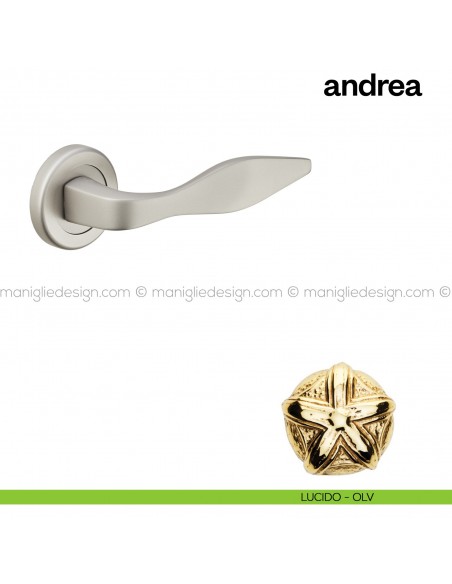 Maniglia per porta Andrea Poggi Mariani con rosetta tonda Lucido - OLV