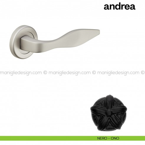 Maniglia per porta Andrea Poggi Mariani con rosetta tonda Nero - ONO