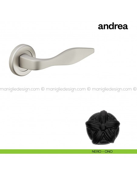 Maniglia per porta Andrea Poggi Mariani con rosetta tonda Nero - ONO