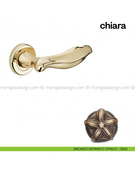 Maniglia per porta Chiara Poggi Mariani con rosetta tonda Bronzo satinato opaco - BSO
