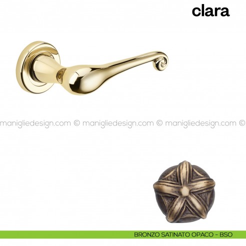 Maniglia per porta Clara Poggi Mariani con rosetta tonda Bronzo satinato opaco - BSO