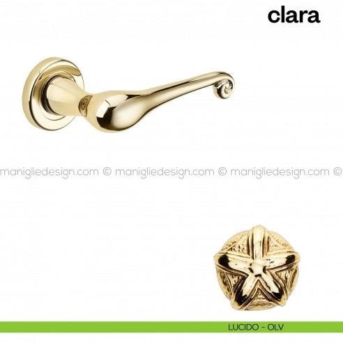 Maniglia per porta Clara Poggi Mariani con rosetta tonda lucido - OLV
