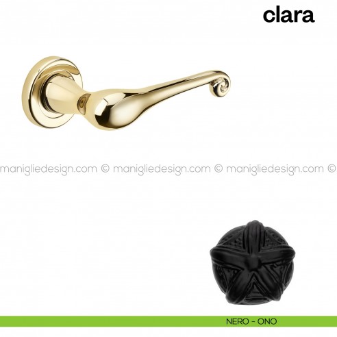 Maniglia per porta Clara Poggi Mariani con rosetta tonda Nero - ONO