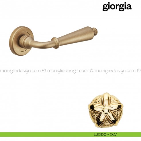 Maniglia per porta Giorgia Poggi Mariani con rosetta tonda Lucido - OLV