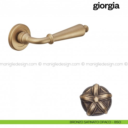 Maniglia per porta Giorgia Poggi Mariani con rosetta tonda Bronzo satinato opaco - BSO