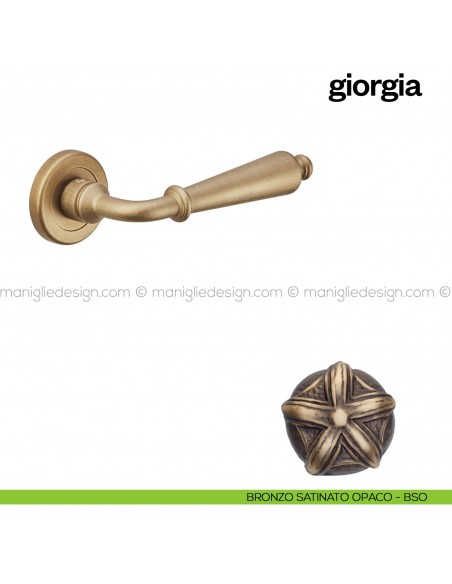 Maniglia per porta Giorgia Poggi Mariani con rosetta tonda Bronzo satinato opaco - BSO