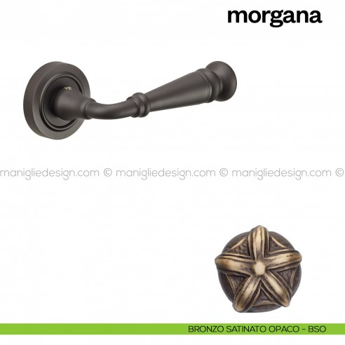 Maniglia per porta Morgana Poggi Mariani con rosetta tonda Bronzo satinato opaco - BSO