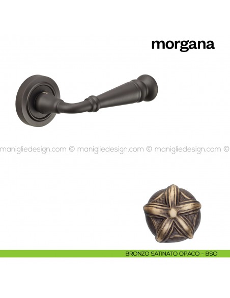 Maniglia per porta Morgana Poggi Mariani con rosetta tonda Bronzo satinato opaco - BSO