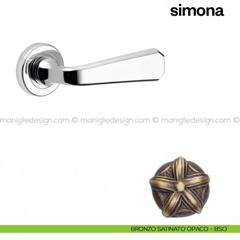 Maniglia per porta Simona Poggi Mariani con rosetta tonda bronzo satinato opaco - BSO