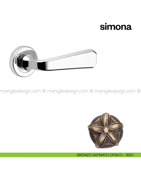 Maniglia per porta Simona Poggi Mariani con rosetta tonda bronzo satinato opaco - BSO