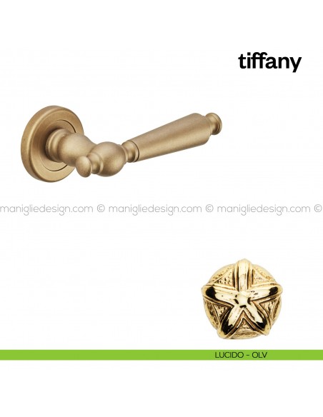 Maniglia per porta Tiffany Poggi Mariani con rosetta tonda lucido - OLV