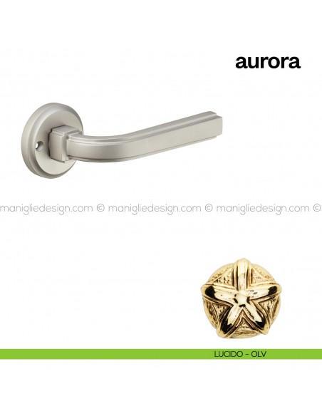 Maniglia per porta Aurora Poggi Mariani con rosetta tonda lucido - OLV