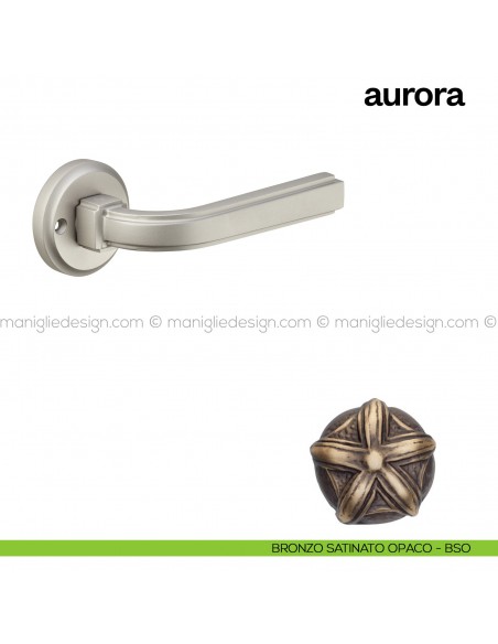 Maniglia per porta Aurora Poggi Mariani con rosetta tonda bronzo satinato opaco - BSO