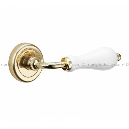 Maniglia porcellana per porta Martina Poggi Mariani con rosetta tonda