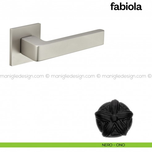 Maniglia per porta Fabiola Poggi Mariani con rosetta quadrata Nero - ONO