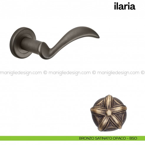 Maniglia per porta Ilaria Poggi Mariani con rosetta tonda Bronzo satinato opaco - BSO