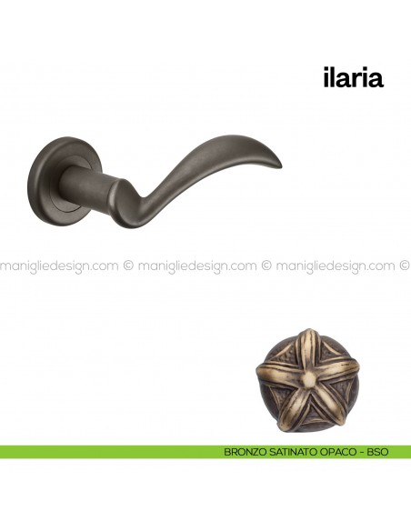 Maniglia per porta Ilaria Poggi Mariani con rosetta tonda Bronzo satinato opaco - BSO
