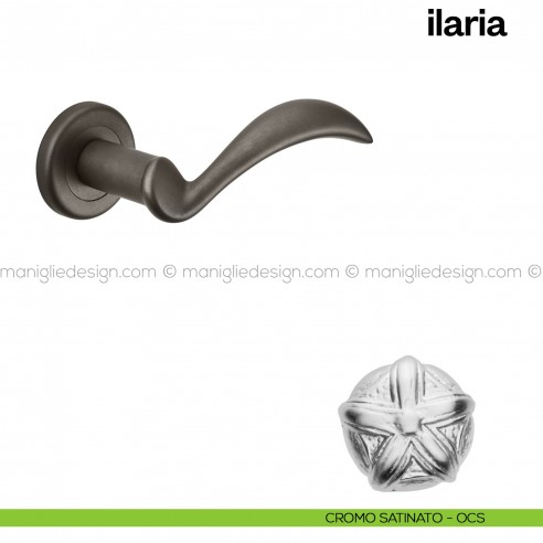 Maniglia per porta Ilaria Poggi Mariani con rosetta tonda Cromo satinato - OCS