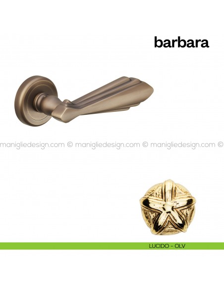 Maniglia per porta Barbara Poggi Mariani con rosetta tonda lucido - OLV