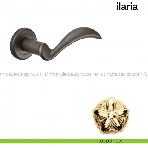 Maniglia per porta Ilaria Poggi Mariani con rosetta tonda Lucido - OLV