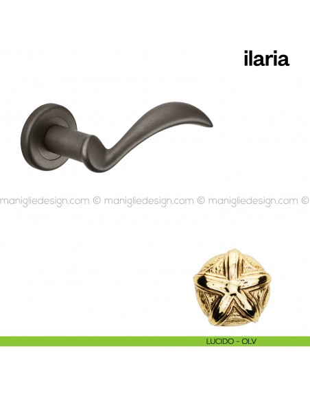 Maniglia per porta Ilaria Poggi Mariani con rosetta tonda Lucido - OLV