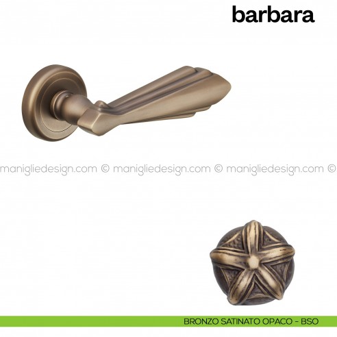 Maniglia per porta Barbara Poggi Mariani con rosetta tonda bronzo satinato opaco - BSO