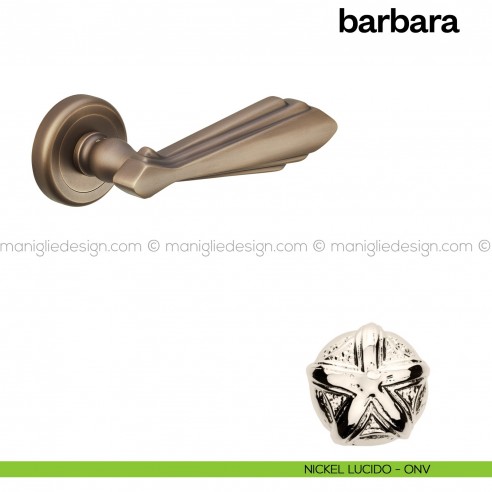 Maniglia per porta Barbara Poggi Mariani con rosetta tonda nickel lucido - ONV