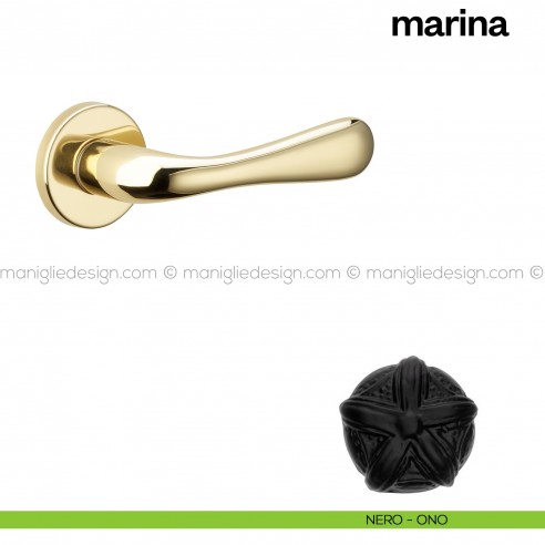 Maniglia per porta Marina Poggi Mariani con rosetta tonda nero - ONO