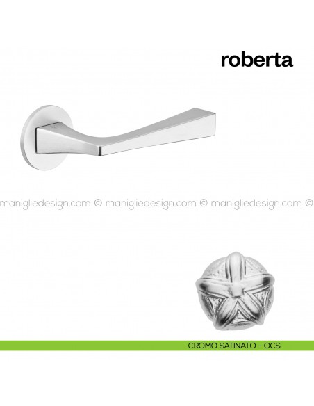 Maniglia per porta Roberta Poggi Mariani con rosetta tonda Cromo satinato opaco - OCS