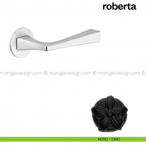 Maniglia per porta Roberta Poggi Mariani con rosetta tonda Nero - ONO