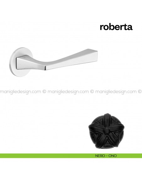 Maniglia per porta Roberta Poggi Mariani con rosetta tonda Nero - ONO