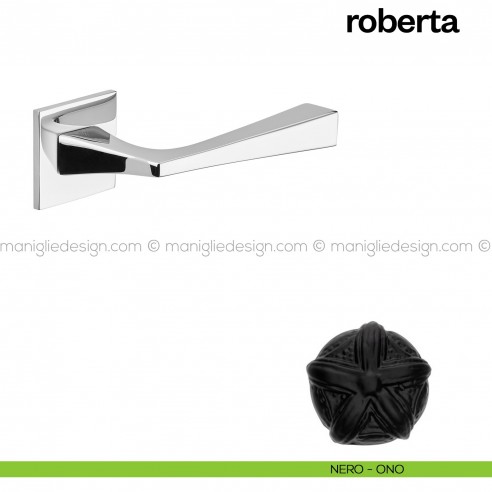 Maniglia per porta Roberta 02 Poggi Mariani con rosetta quadrata Nero - ONO