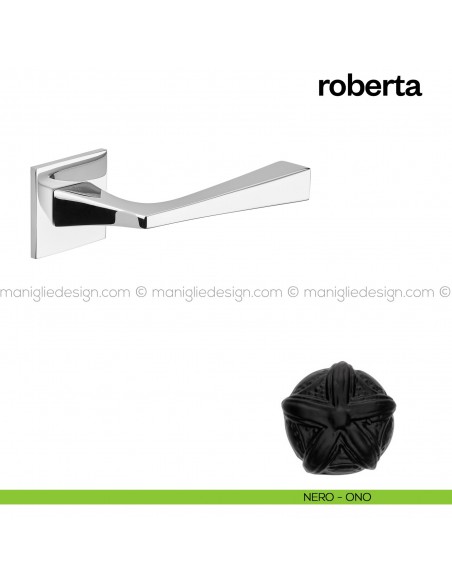 Maniglia per porta Roberta 02 Poggi Mariani con rosetta quadrata Nero - ONO