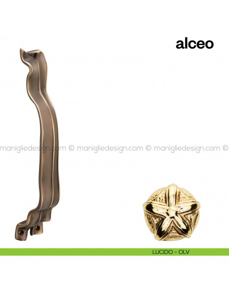 Maniglione per porta Alceo Poggi Mariani singolo lucido - OLV