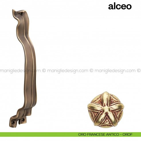 Maniglione per porta Alceo Poggi Mariani singolo oro francese antico - OROF