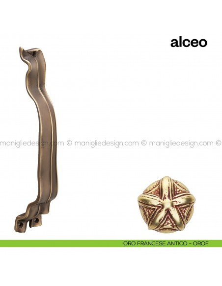 Maniglione per porta Alceo Poggi Mariani singolo oro francese antico - OROF