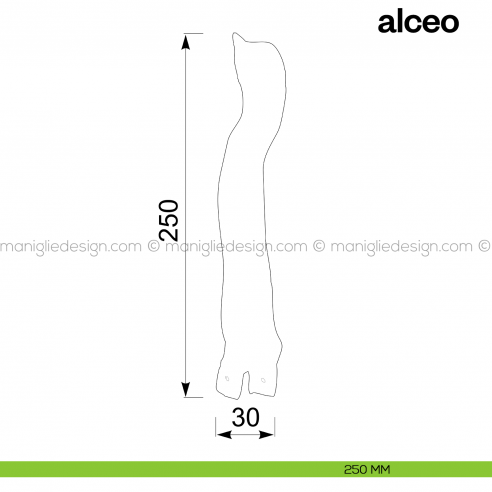 Maniglione per porta Alceo Poggi Mariani singolo misura 250 mm