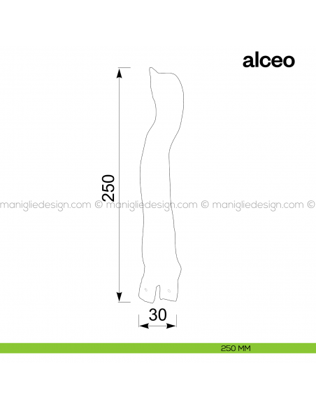 Maniglione per porta Alceo Poggi Mariani singolo misura 250 mm