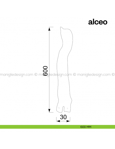 Maniglione per porta Alceo Poggi Mariani singolo misura 600 mm