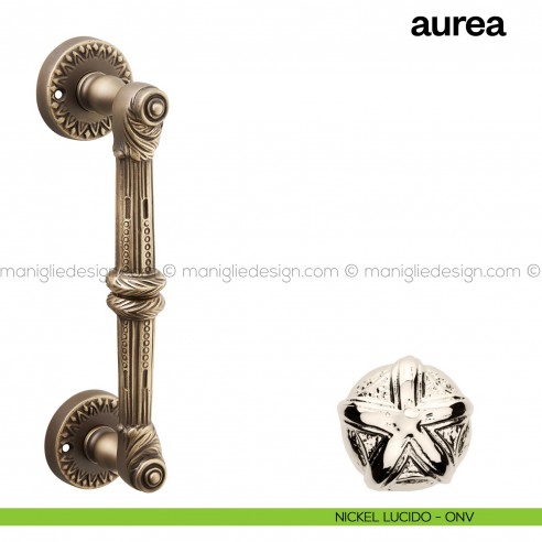 Maniglione per porta Aurea Poggi Mariani singolo nickel lucido - ONV