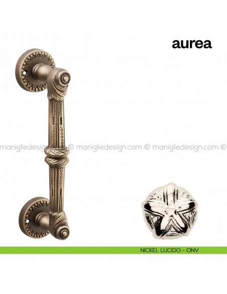 Maniglione per porta Aurea Poggi Mariani singolo nickel lucido - ONV
